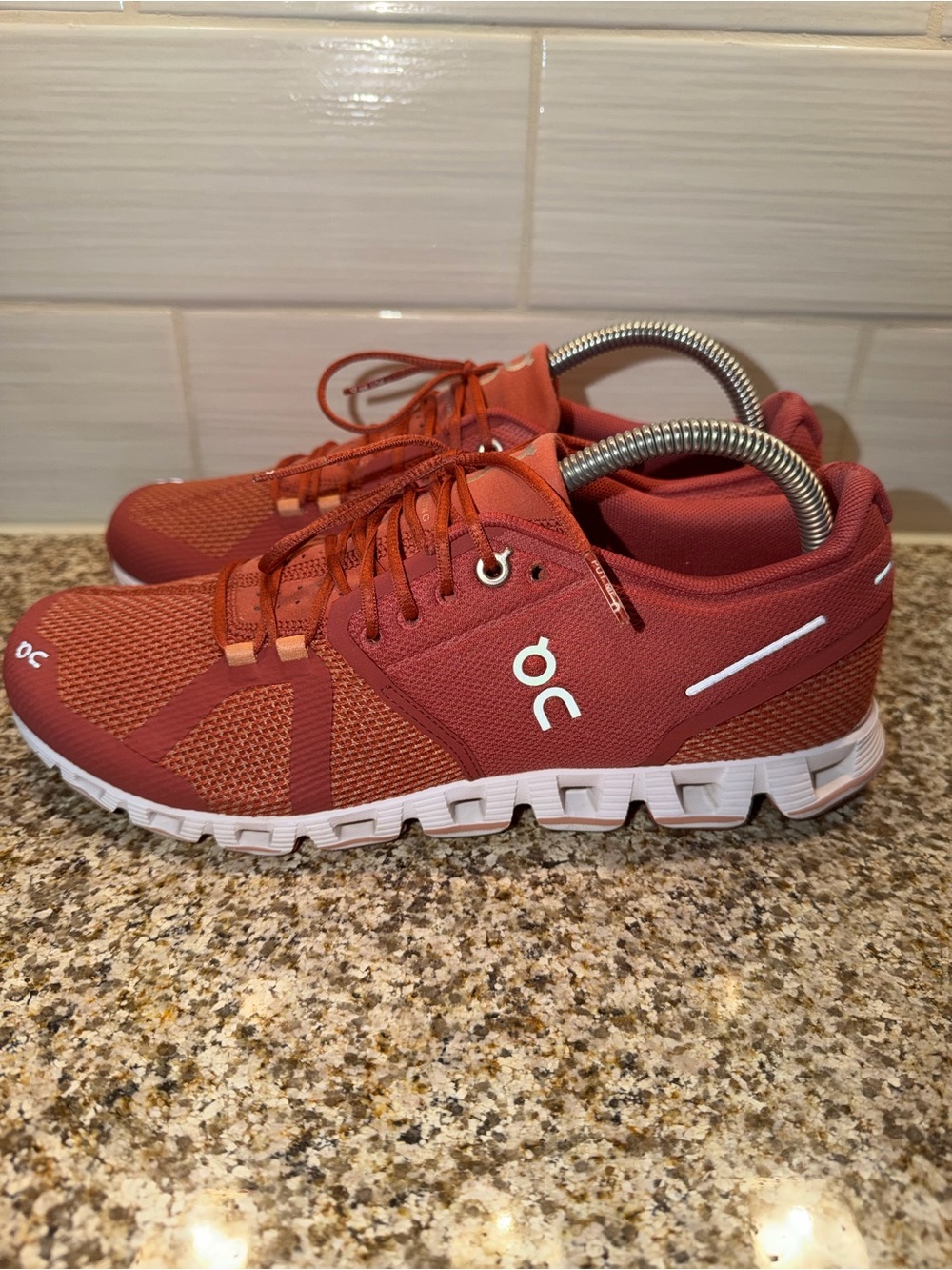 On Running Women's Rust/White Cloudflow Sneakers - Picture 6 of 9
